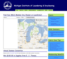 Web Site Portfolio: Design of Michigan Institute of Laundering & Drycleaning Website